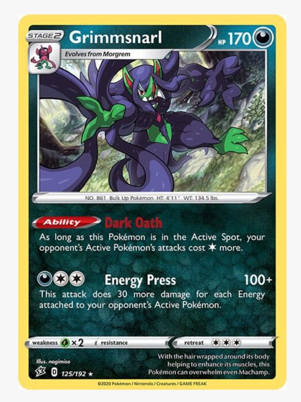 Grimmsnarl SWSH02: Rebel Clash Pokemon Trading Card